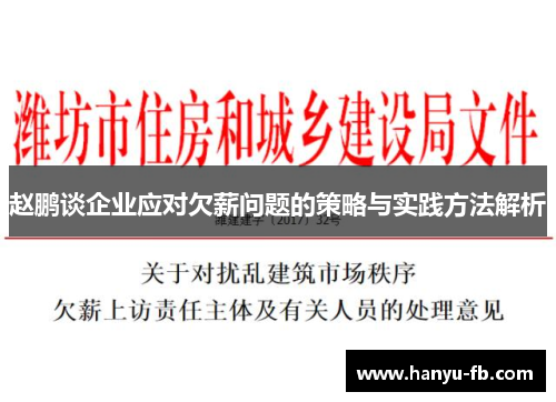 赵鹏谈企业应对欠薪问题的策略与实践方法解析