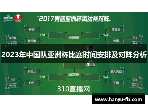 2023年中国队亚洲杯比赛时间安排及对阵分析